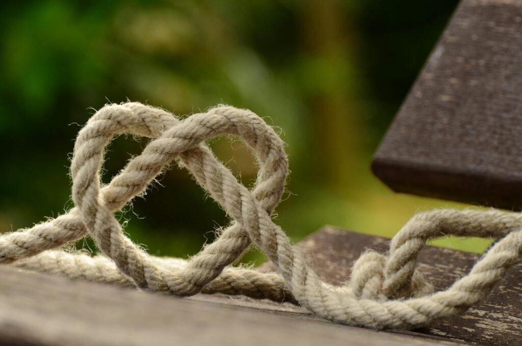 A rope in the shape of a heart.